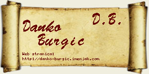 Danko Burgić vizit kartica